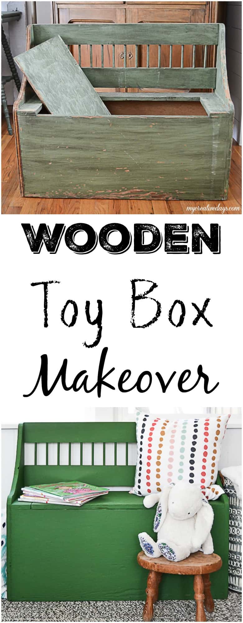 painting a wooden toy box