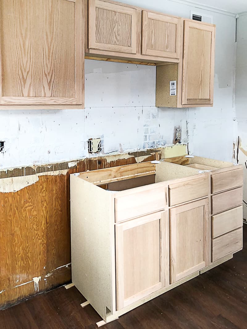 Unfinished Wood Cabinets To Make The Flip House Kitchen Beautiful